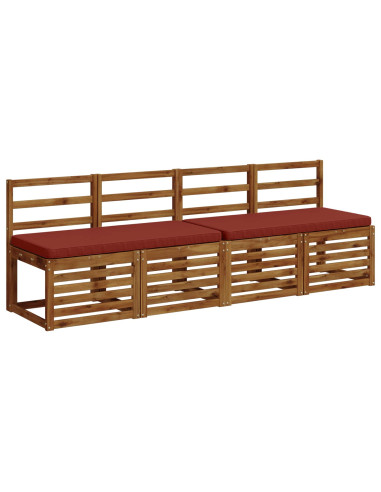 Cuscini per Panchina a 2 Pezzi VUGHT 2 pz 100% Poliestere Rosso