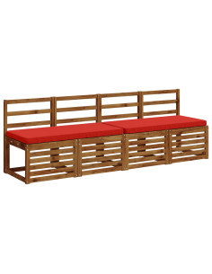 Cuscini per Panchina a 2 Pezzi VUGHT 2 pz 100% Poliestere Rosso 2