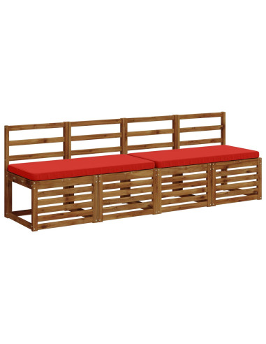 Cuscini per Panchina a 2 Pezzi VUGHT 2 pz 100% Poliestere Rosso