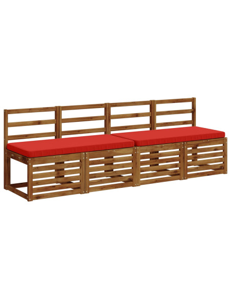 Cuscini per Panchina a 2 Pezzi VUGHT 2 pz 100% Poliestere Rosso