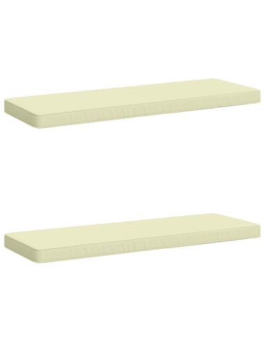 Cuscini per Panchina a 2 Pezzi VUGHT 2 pz 100% Poliestere Crema
