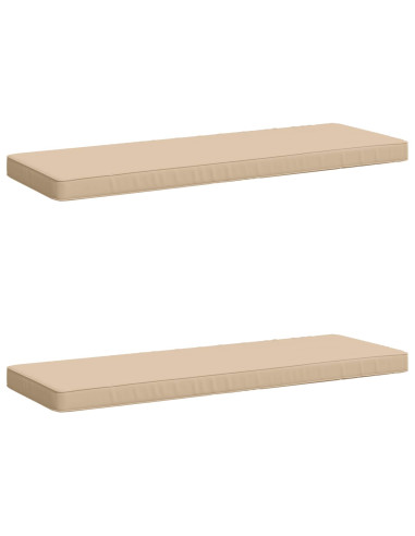 Cuscini per Panchina a 2 Pezzi VUGHT 2 pz 100% Poliestere Crema