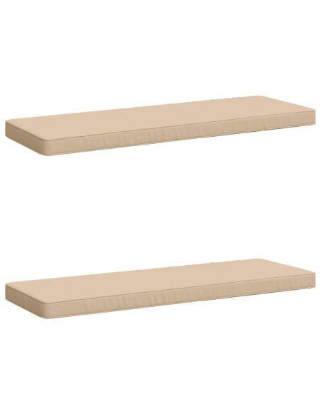 Cuscini per Panchina a 2 Pezzi VUGHT 2 pz 100% Poliestere Crema