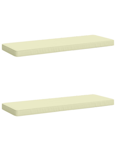 Cuscini per Panchina a 2 Pezzi VUGHT 2 pz 100% Poliestere Crema