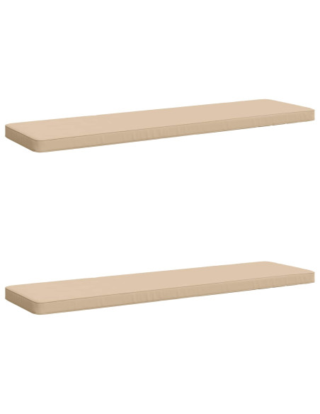 Cuscini per Panchina a 2 Pezzi VUGHT 2 pz 100% Poliestere Crema