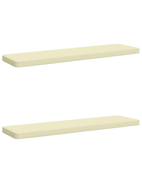 Cuscini per Panchina a 2 Pezzi VUGHT 2 pz 100% Poliestere Crema
