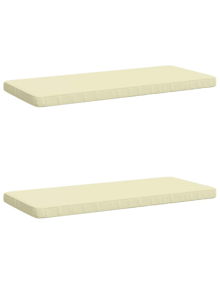 Cuscini per Panchina a 2 Pezzi VUGHT 2 pz 100% Poliestere Crema