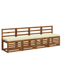 Cuscini per Panchina a 2 Pezzi VUGHT 2 pz 100% Poliestere Crema 2