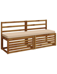 Cuscini per Panchina a 2 Pezzi VUGHT 2 pz 100% Poliestere Crema 2