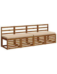 Cuscini per Panchina a 2 Pezzi VUGHT 2 pz 100% Poliestere Crema 2