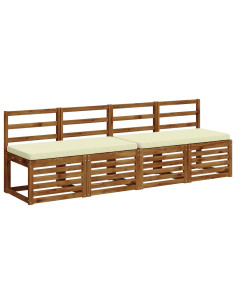 Cuscini per Panchina a 2 Pezzi VUGHT 2 pz 100% Poliestere Crema 2