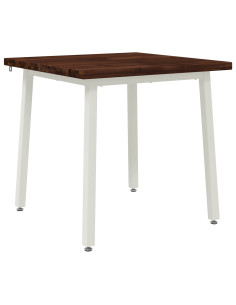 60 x 55 x 75 cm Legno di Acacia Massello Marrone scuro e Bianco 2