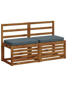 Cuscini per Panchina a 2 Pezzi VUGHT 2 pcs 100% Poliestere Blu 2