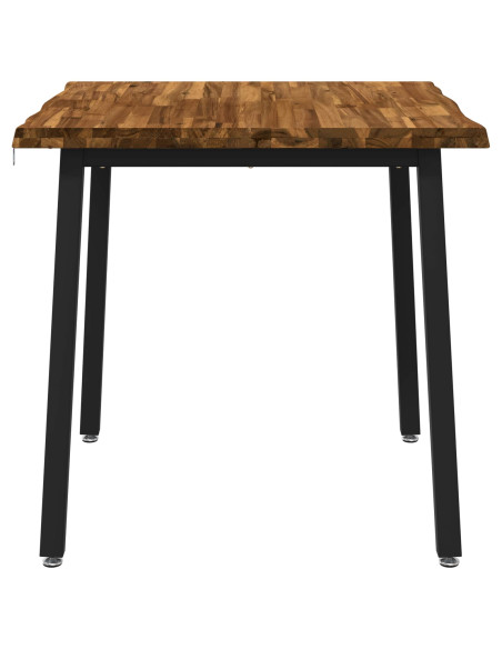 70 x 70 x 75 cm Legno di Acacia Massello Naturale e Nero