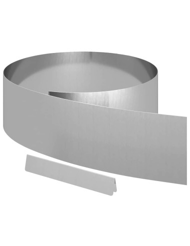 Bordura per Prato 4 pz 450 x 20 cm Acciaio zincato Argento