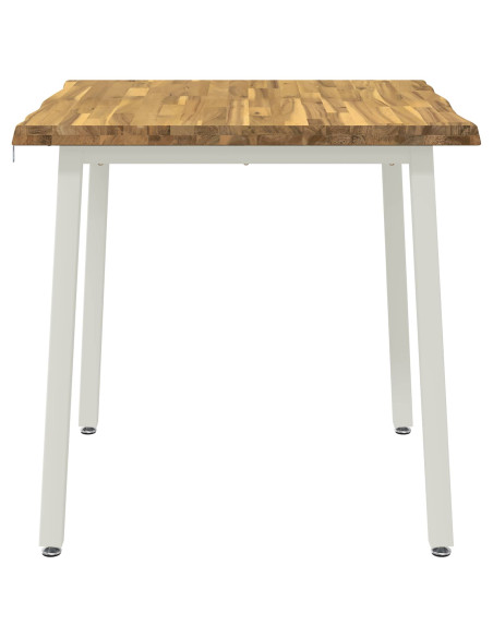 60 x 55 x 75 cm Legno di Acacia Massello Bianco Rettangolare
