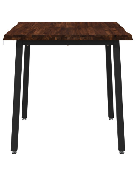 60 x 55 x 75 cm Legno di Acacia Massello Marrone scuro e Nero