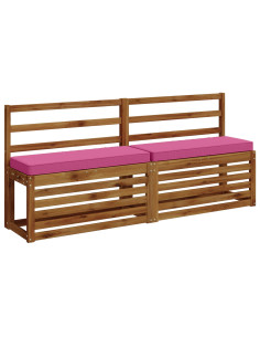 Cuscini per Panchina a 2 Pezzi VUGHT 2 pcs 100% Poliestere Rosa 2