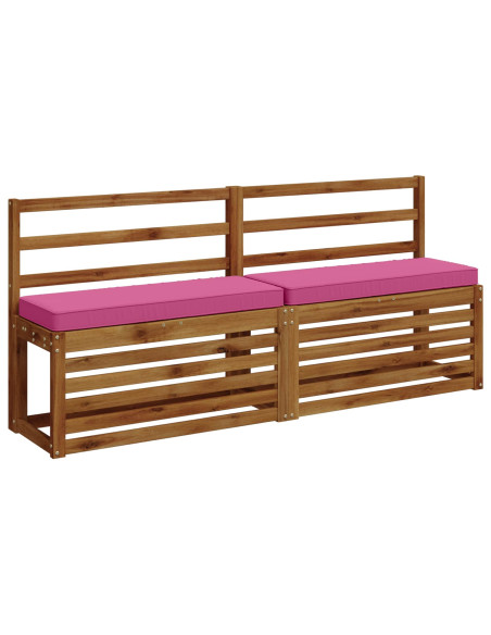 Cuscini per Panchina a 2 Pezzi VUGHT 2 pcs 100% Poliestere Rosa