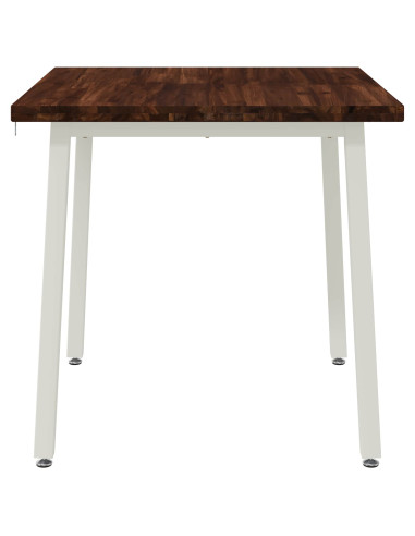 70 x 70 x 75 cm Legno di Acacia Massello Marrone scuro e Bianco