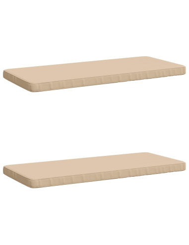 Cuscini per Panchina a 2 Pezzi VUGHT 2 pz 100% Poliestere Crema