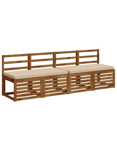 Cuscini per Panchina a 2 Pezzi VUGHT 2 pz 100% Poliestere Crema