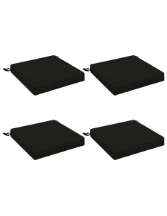 Cuscini per Sedia in 4 Pezzi SOEST 4 pz 100% Poliestere Nero