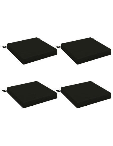Cuscini per Sedia in 4 Pezzi SOEST 4 pz 100% Poliestere Nero