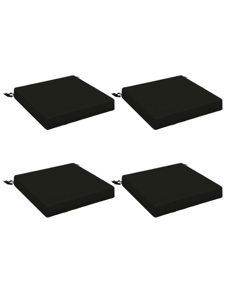 Cuscini per Sedia in 4 Pezzi SOEST 4 pz 100% Poliestere Nero