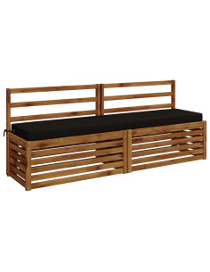 Cuscini per Panchina a 2 Pezzi SOEST 2 pz 100% Poliestere Nero 2