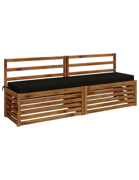 Cuscini per Panchina a 2 Pezzi SOEST 2 pz 100% Poliestere Nero