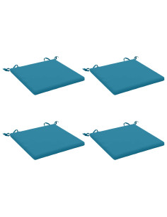 Cuscini per Sedia in 4 Pezzi SOEST 4 pz 100% Poliestere Azzurro