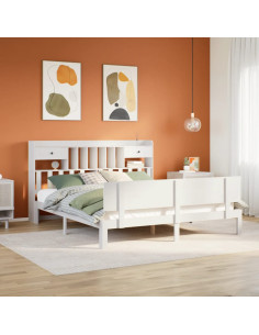 Giroletto con Libreria senza Materasso 180x200 cm in Legno Pino