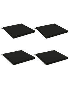 Cuscini per Sedia in 4 Pezzi SOEST 4 pz 100% Poliestere Nero