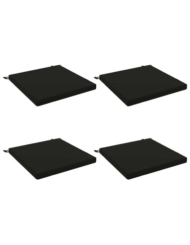 Cuscini per Sedia in 4 Pezzi SOEST 4 pz 100% Poliestere Nero
