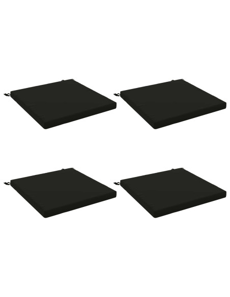 Cuscini per Sedia in 4 Pezzi SOEST 4 pz 100% Poliestere Nero