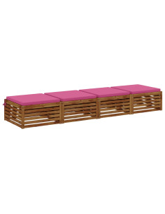 Cuscini per Sedia in 4 Pezzi SOEST 4 pz 100% Poliestere Rosa 2