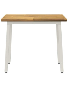 90 x 55 x 75 cm Legno di Acacia Massello Bianco Rettangolare 2