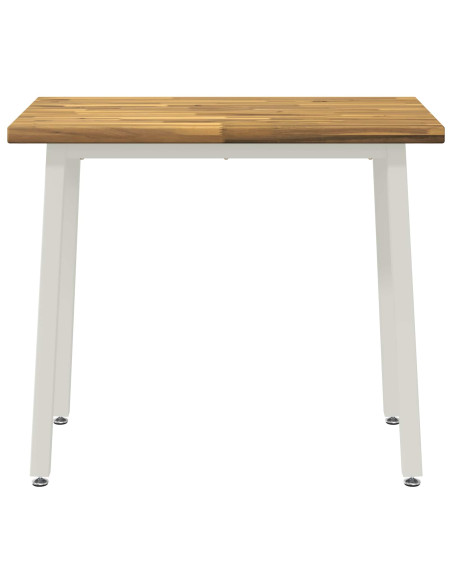 90 x 55 x 75 cm Legno di Acacia Massello Bianco Rettangolare