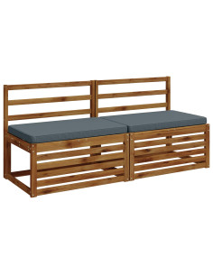 Cuscini per Panchina a 2 Pezzi VUGHT 2 pz 100% Poliestere Blu 2