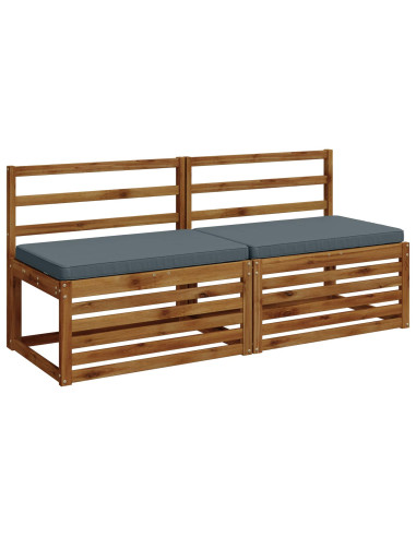 Cuscini per Panchina a 2 Pezzi VUGHT 2 pz 100% Poliestere Blu