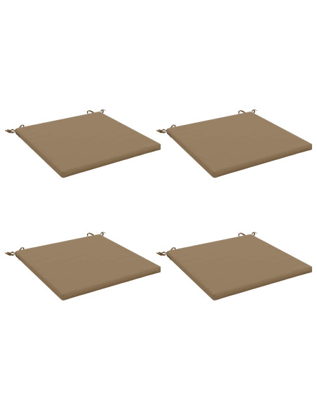 Cuscini per Sedia in 4 Pezzi SOEST 4 pz 100% Poliestere Tortora