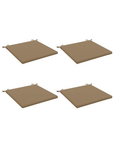Cuscini per Sedia in 4 Pezzi SOEST 4 pz 100% Poliestere Tortora