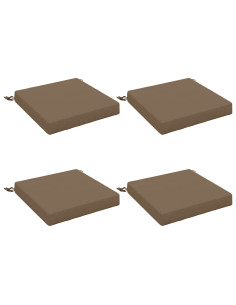 Cuscini per Sedia in 4 Pezzi SOEST 4 pz 100% Poliestere Tortora