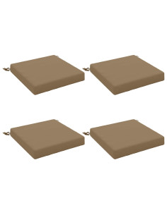 Cuscini per Sedia in 4 Pezzi SOEST 4 pz 100% Poliestere Tortora