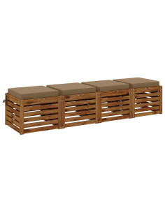 Cuscini per Sedia in 4 Pezzi SOEST 4 pz 100% Poliestere Tortora 2