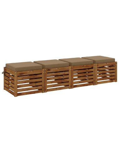 Cuscini per Sedia in 4 Pezzi SOEST 4 pz 100% Poliestere Tortora