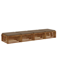 Cuscini per Sedia in 4 Pezzi SOEST 4 pz 100% Poliestere Tortora 2