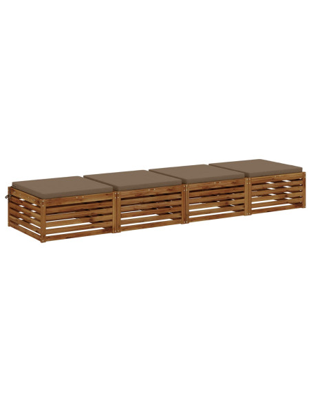 Cuscini per Sedia in 4 Pezzi SOEST 4 pz 100% Poliestere Tortora