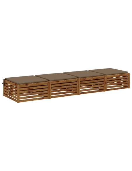 Cuscini per Sedia in 4 Pezzi SOEST 4 pz 100% Poliestere Tortora